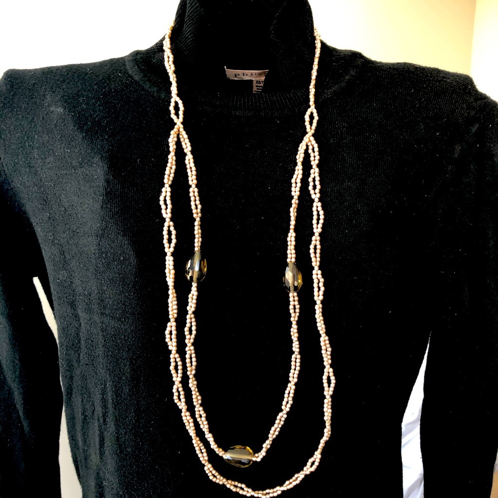 Banana Republic Taupe Beaded Necklace